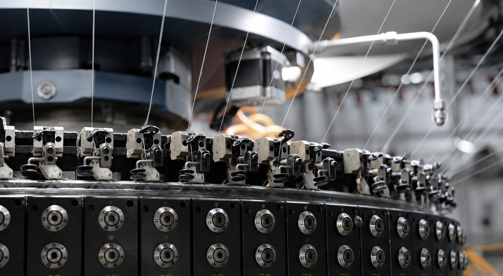 Precision knitting equipment detail